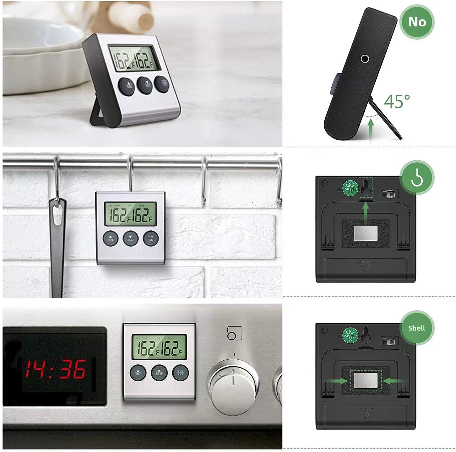 Digital Food Thermometer Stainless Steel Probe Cooking BBQ